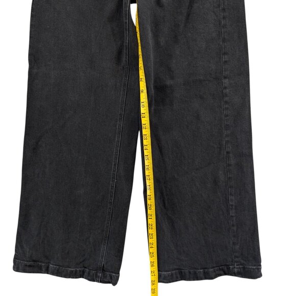 GAP High Stride Wide Leg Jeans Womens Black High Rise Denim Size 28 / 6 Short - Picture 9 of 11